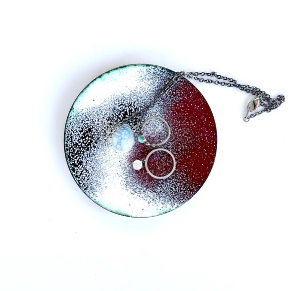 Vintage Enamelled Copper Trinket Dish - Picture 3 of 13